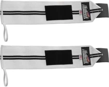 Schiek Sports Model 1112 Heavy Duty 12" Weight Lifting Wrist Wraps - Black/White