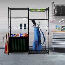 Sports Equipment Storage Rack, Sports Equipment Organizer,Black Sports Organizer