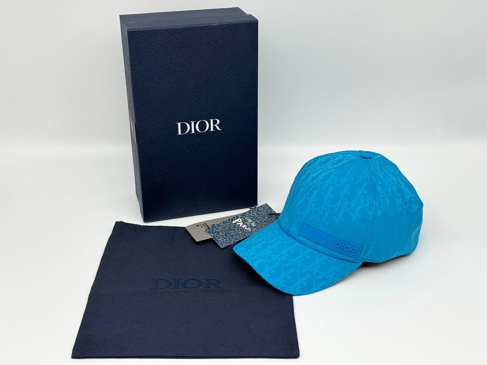 Casquette de baseball homme DIOR AND PARLEY bleu clair oblique moyen été 2022 NEUVE