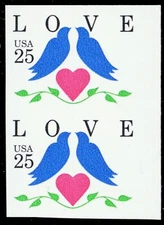 2440a, 25¢ Love Imperforate Pair ERROR - VF NH - Stuart Katz