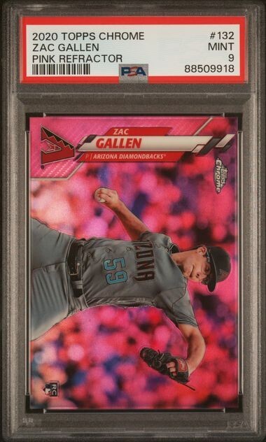 ZAC GALLEN 2020 Topps Chrome PINK REFRACTOR #132 PSA 9 MINT RC