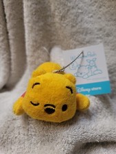 4" Pooh Sleeping One Eye Open Dangle Keychain Japan Plush Disney Store