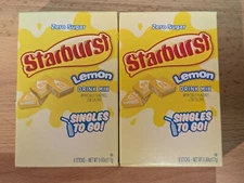2x Packs Starburst Singles To Go Lemon Flavor Drink Mix 6 Singles Each .6oz