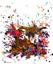 oeuvre tableau KSPERSEE peinture mixed abstrait toile chassis signe coté drouot