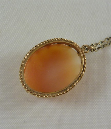FABULOUS VINTAGE ESTATE 9CT YELLOW GOLD SHELL CAMEO PENDANT # 19274 - Picture 4 of 5