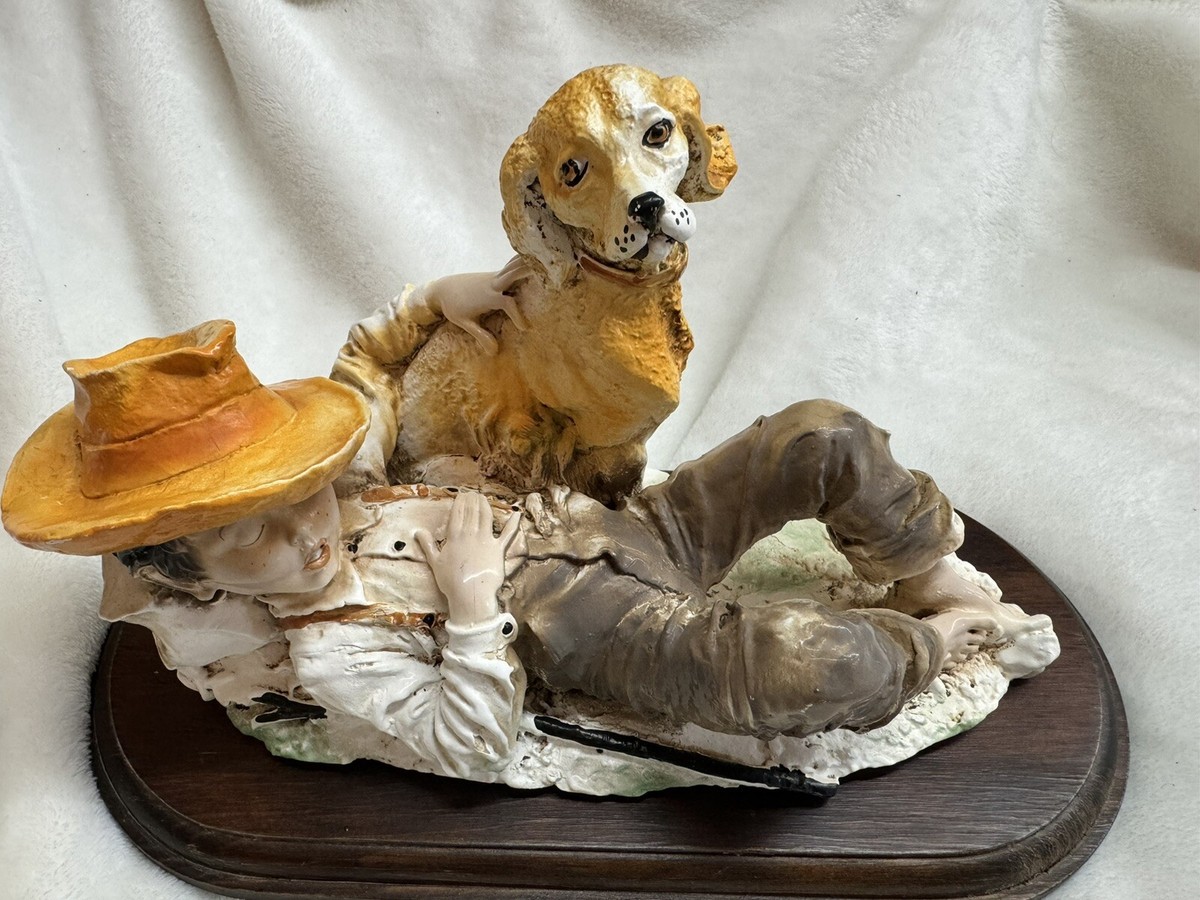 Limoges Giuseppe Armani Sculpture Boy Sleeping with Dog by Side | eBay