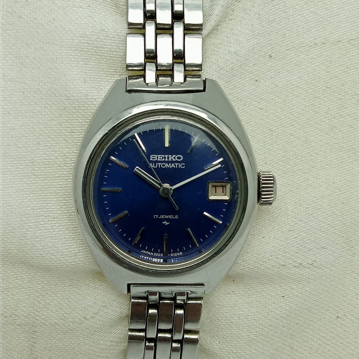 Seiko 2205-0440 Automatic Blue Dial Vintage Women Watch | eBay