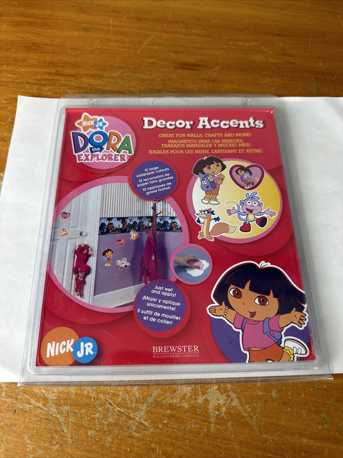 DORA THE EXPLORER DECOR ACCENTS 12 WALLPAPER CUTOUTS WET &  APPLY EASY!