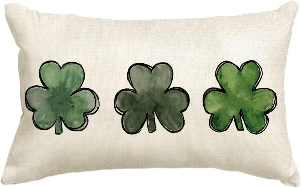 St Patrick's Day 12x20 Inch Shamrock Clover Pillow Cover Case