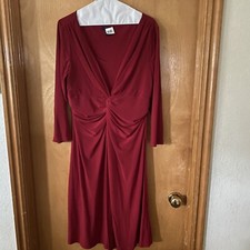 Women’s Chaps Red 3/4ths Sleeve Dress Size XL 