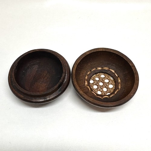 Woven Rattan Wood Nesting Trinket Boxes Style Parlane With 4 Round Containers - Picture 12 of 17