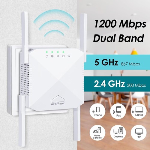 WLAN Verstärker mit LAN 1200Mbit/s WiFi Extender Booster Repeater Internet B342 - 第 2/7 張圖片