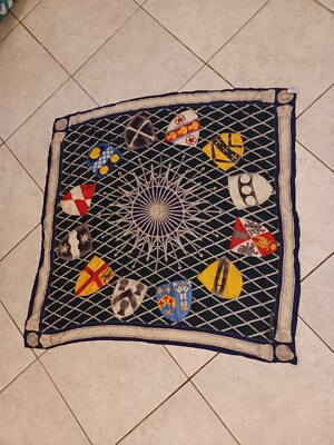 Smithsonian Institution Silk Scarf Vintage 1990 Shields 35'' Square