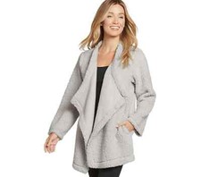Jockey Open Front Sherpa Cardigan-Mid Gray-S/M-NWT-A454008
