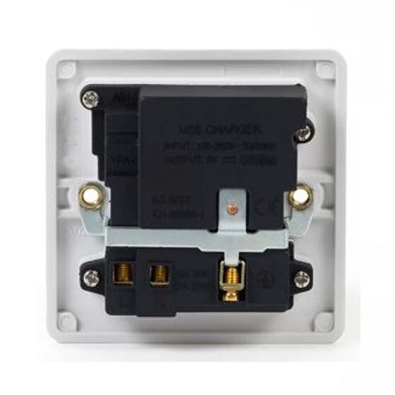 Single 1 Gang Wall Socket 13A With Twin USB Charger Port Plug Switched Socket - Image 3 of 4