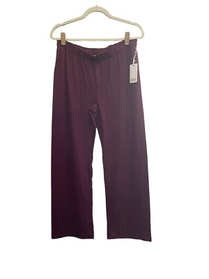 NWT Pj Salvage Medium Port Maroon Wine Lounge Pants Faux Snap #PQ27/38/46/54
