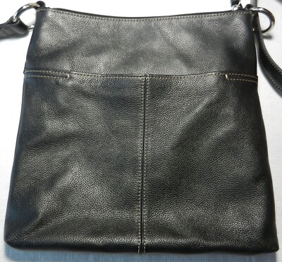 Tignanello black pebbled leather convertible crossbody purse 