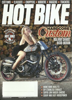 Hot Bike Custom Motorcycle Magazine February 2015 - Leticia Cline