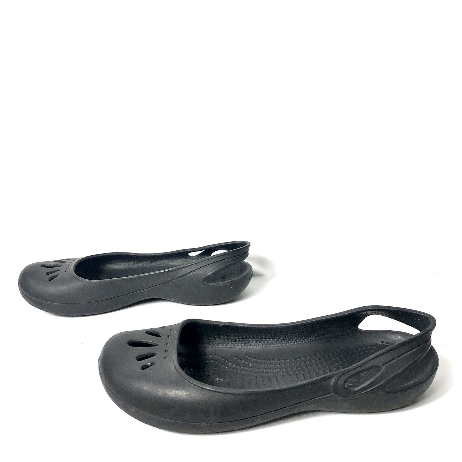 CROCS Womens Black Kadee Slingback Rubber Comfort Fla… Gem