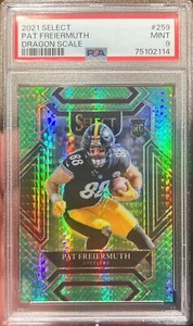 2021 Select Football Pat Freiermuth Rookie Dragon Scale Prizm /89 PSA 9 #259 NFL