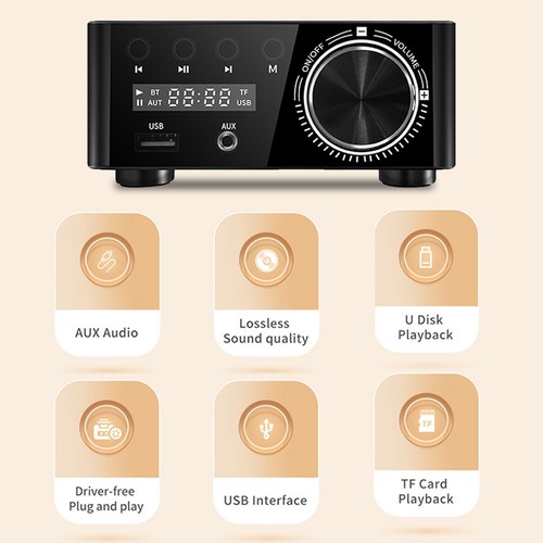 50Wx2 Mini Amplifier Class D CS8673E Digital Amplifier AUX TF Home Theater - Picture 8 of 15