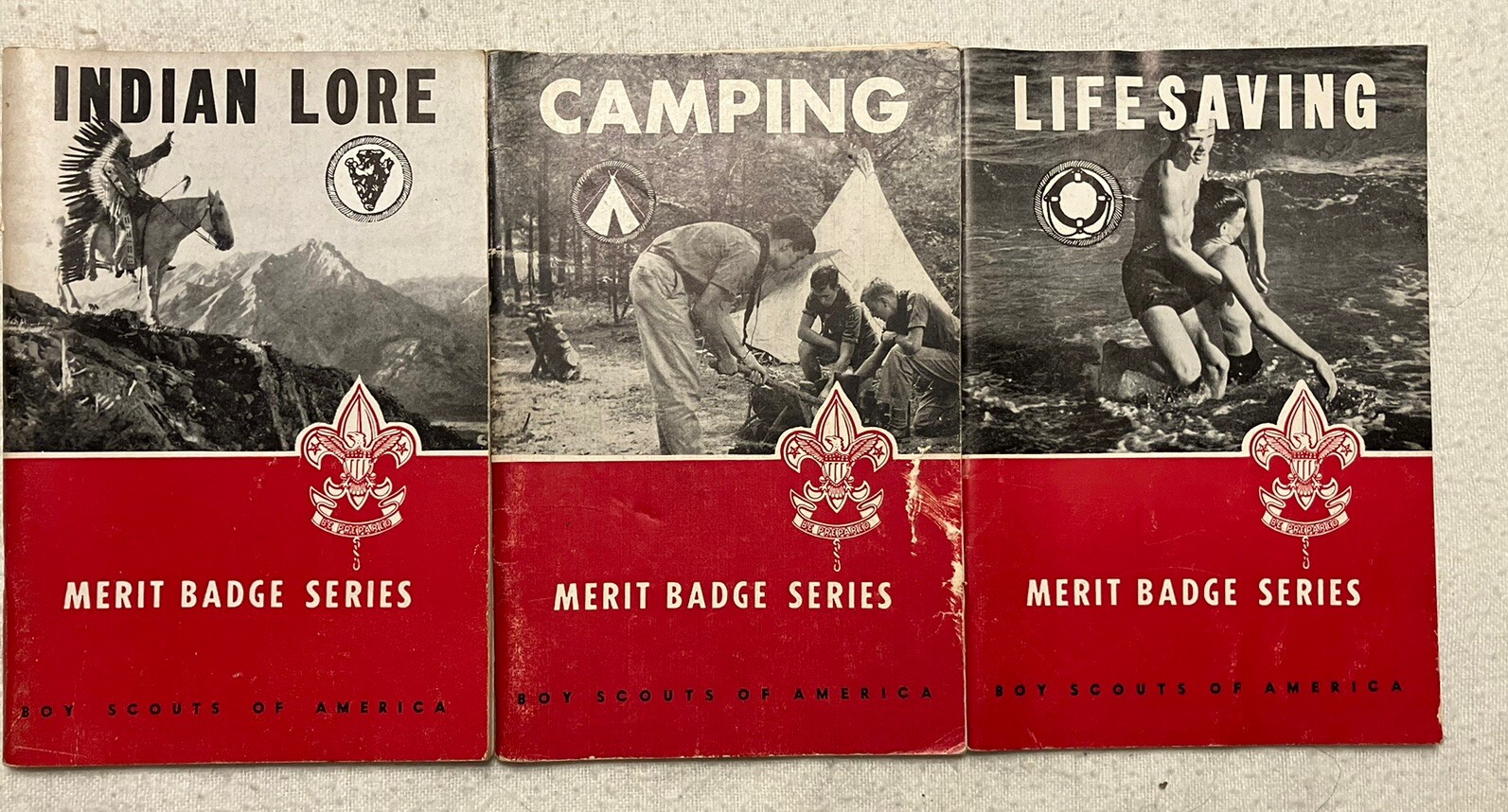 VTG Lifesaving, Camping And Indian Lore Boy Scouts of America MERIT