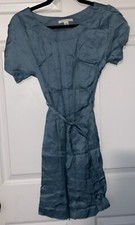 BANANA REPUBLIC SOLID BLUE SHORT SLEEVE ONE POCKET T-SHIRT DRESS SZ XS