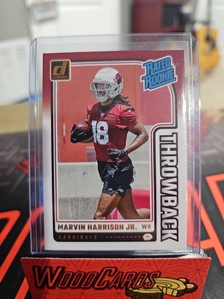 Marvin Harrison Jr. 2024 Panini Donruss Rated Rookie Throwback #44 RC Cardinals