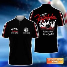 Bowling I'm On Strike Black 3D Polo Shirt, Men's Polo Shirt, Polo Shirt for Spor
