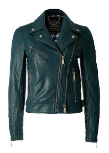 emerald green biker jacket