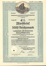 1941 Gdask Poland Danzig German bond certificate share