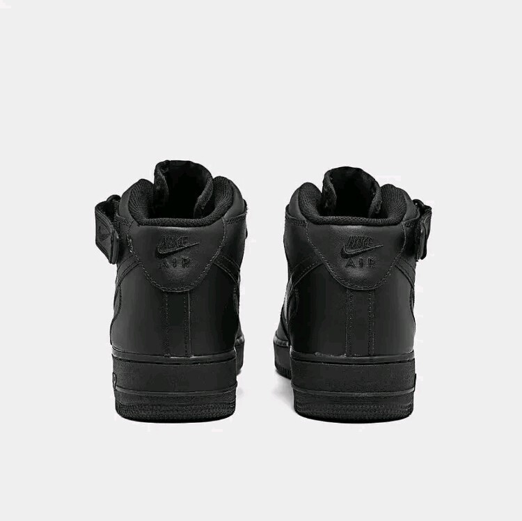 NEW Nike Air Force 1 Mid '07 All Triple Black Blackout Retro