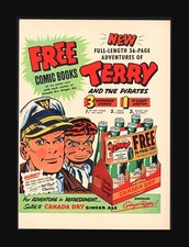 1953 Canada Dry Ginger Ale Soda Pop Terry and the Pirates Vintage Print Ad