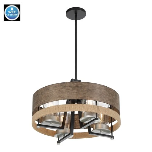 Minka Lavery 2764 Silver Creek 4 Light 20"W Pendant - Stone Grey / Coal / - Picture 5 of 5