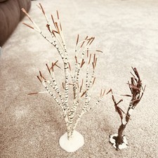 Dept 56 Village 13" Winter Birch Bare Branch Tree Base Plus Extra Tree