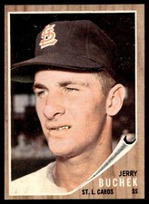 1962 Topps Baseball Card Jerry Buchek RC St. Louis Cardinals #439 EX-MT