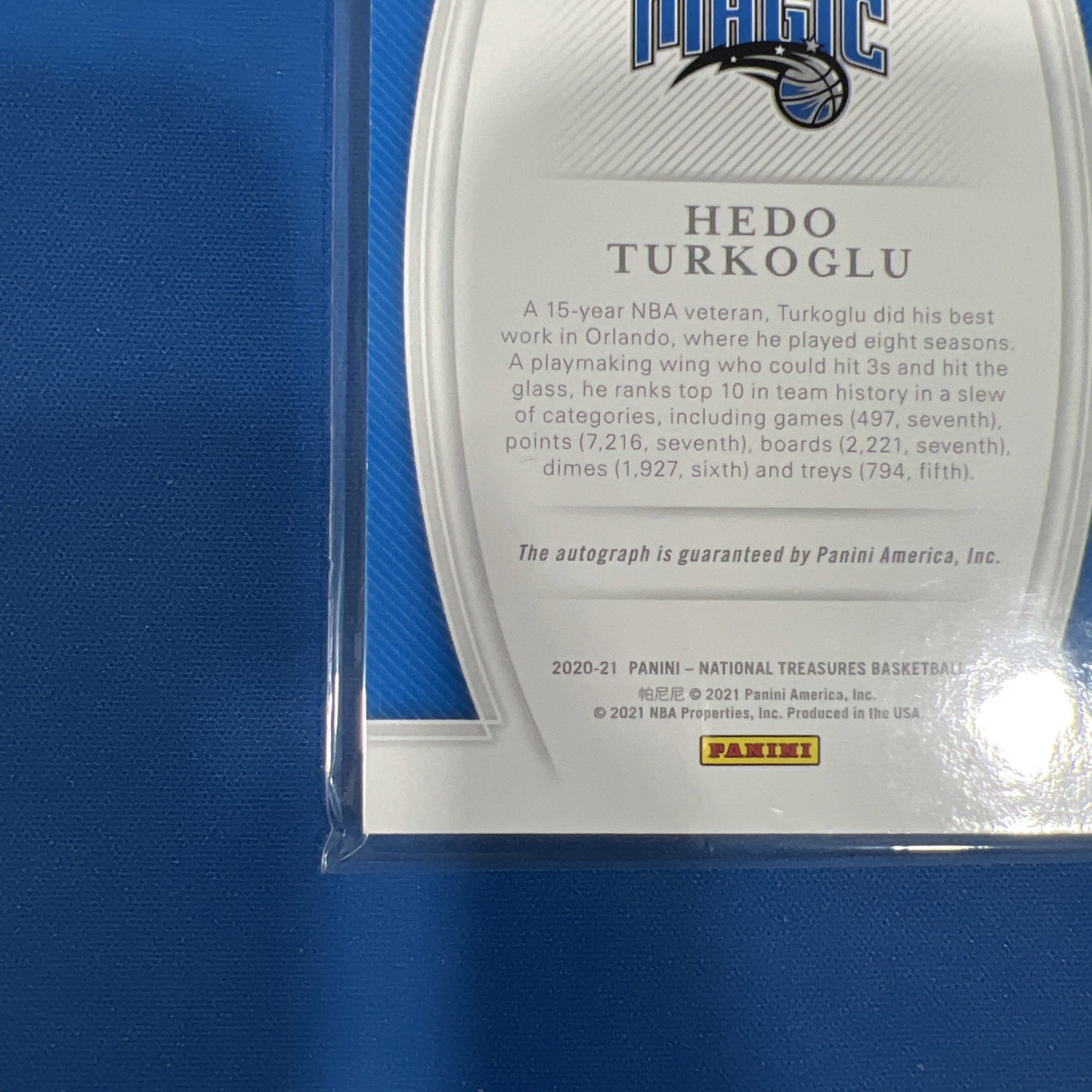 Hedo Turkoglu 2020-21 Panini National Treasures Signatures Auto /99 #TS-HDT view 8