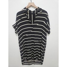Madewell Black White Striped Short Sleeve Shirt Dress E8781 Womens Small