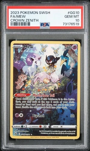 Sleeping Mew GG10/GG70 Crown Zenith Galarian Gallery FA Pokemon Card PSA 10