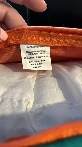 World Traveler Vibrant Orange Accent Pillow With Embroidered Zebra NWT - Picture 9 of 9