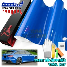 ESSMO PET Super Gloss Sapphire Blue Vehicle Vinyl Wrap Decal Sheet Like Paint