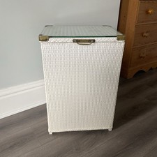 Lloyd Loom Style Wicker Rattan Bedroom Laundry Basket Storage Retro Vintage