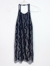 AQUA BLACK SILVER SLEEVELESS PARTY COCKTAIL FORMAL PROM SHIFT DRESS WOMENS SMALL