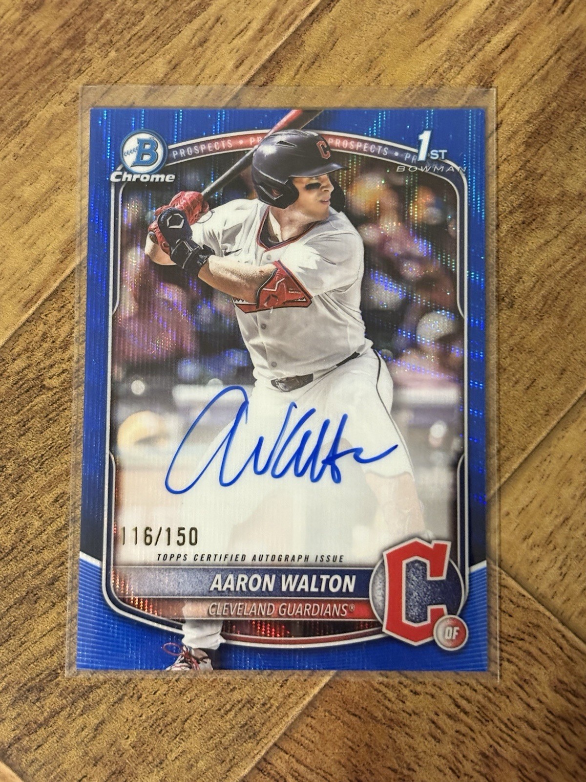 2025 Bowman Draft Chrome Aaron Walton Blue Wave Refractor Auto /150 #CPA-AWA