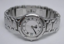 Movado ESQ Quartz Brava Stainless Swiss 100605A Ladies Watch White Dial Roman