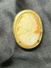 Two Antique Hand Carved Shell Cameo Brooches — photo 5