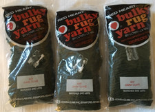 Red Heart Bulky Rug Yarn Dark Olive 622 Latch Hook Coats  Clark - 3 Sealed Bag