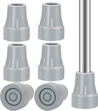 6 topes de goma antideslizantes 7/8", para muletas y bastones