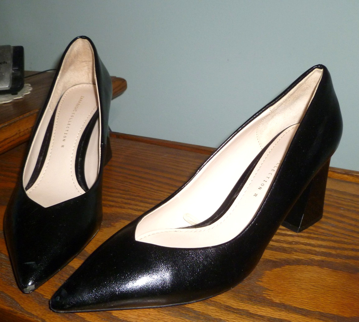 Zara Basic Collection-Pointed Black Sculptured Bl… - image 5