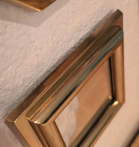 Vintage Burwood Accent Small Mirrors Set 2 Gold Frame Wall Hanging 5"&6" *Read - Picture 7 of 12